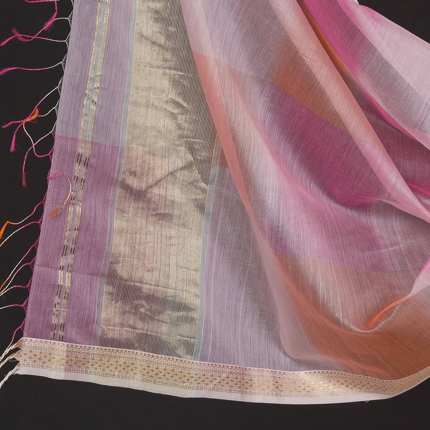 2pc Maheshwari Silk Handloom Suit Material with Maheshwari Silk Handloom Zari Work Dupatta