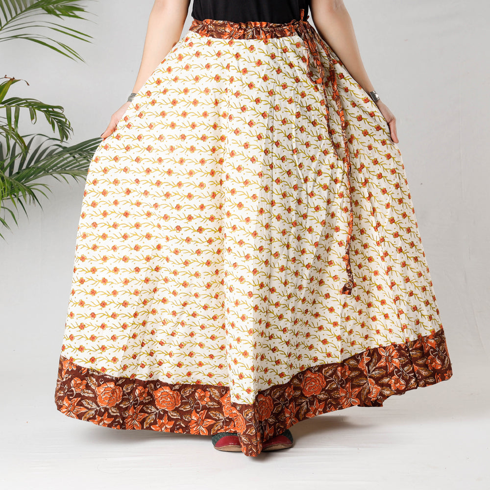 Sanganeri Block Print Cotton Long Skirt
