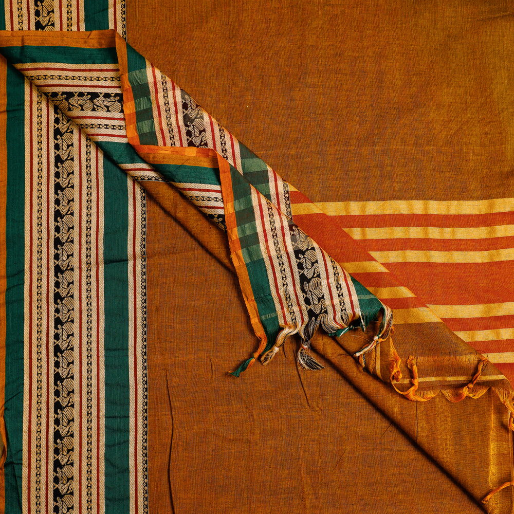 Traditional Narayanpet Mercerised Cotton Saree with Border