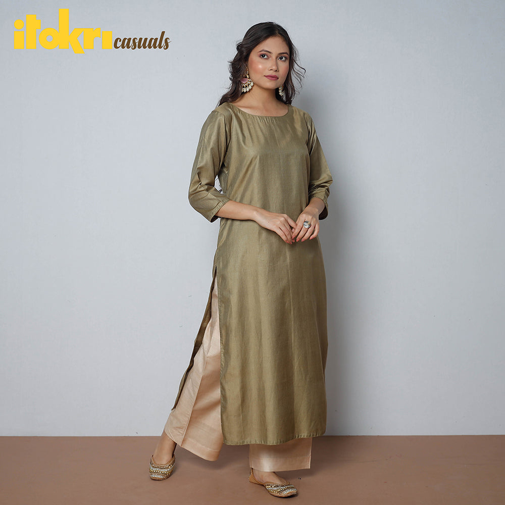 Buy iTokri Casuals  Tussar Silk Long Kurti Online l iTokricom  iTokri  आईटकर