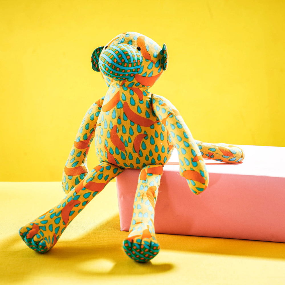 Handmade Blue Mango Stuffed Toy - Muthu Monkey