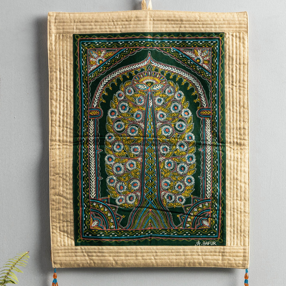 The Tree of Life Traditional Rogan Art Painted Wall Hanging by Jabbar Khatri (18 x 14 in)